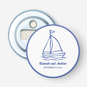 Décapsuleur Cadeau de mariage chic bateau dessiné à la main av