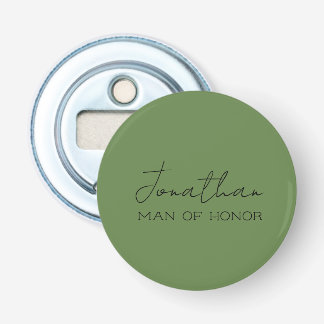 Décapsuleur Cadeau personnalisé Vert Olive pour Homme d'Honneu