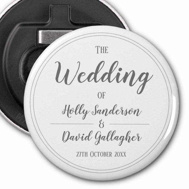 Décapsuleur Cadeau simple Silver Grey & White Design Table (Créateur téléchargé)