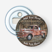 Camion Rouge Antique En Rustic Barn Bottle Opener
