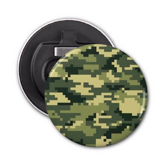 Décapsuleur Camouflage numérique en bois à 8 bits / Camo (Devant)
