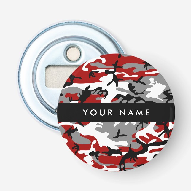 Décapsuleur Camouflage rouge et gris Votre nom Personnaliser (Devant)