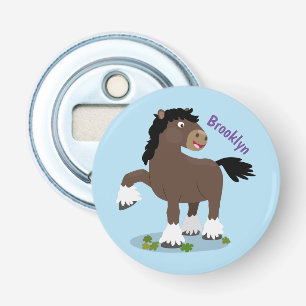 Décapsuleur Caricature de cheval de trait de Cute Clydesdale
