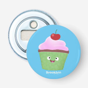 Décapsuleur Caricature de cupcake joyeux