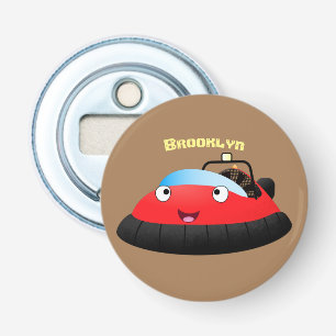 Décapsuleur Caricature d'hovercraft rouge joyeux
