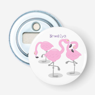 Décapsuleur Caricature en trio flamand rose mou