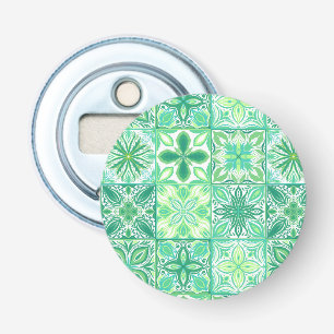 Décapsuleur Carreaux décorés en vert et blanc