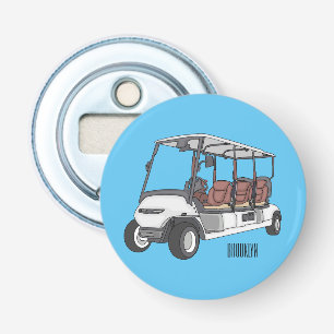 Décapsuleur Carte de golf / dessin animé en voiturette de golf