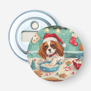 Décapsuleur Cavalier King Charles Spaniel Cuisinant pour Noël