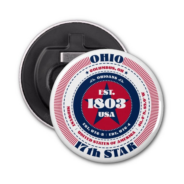 Décapsuleur Cercle d'information de l'État de l'Ohio (Devant)