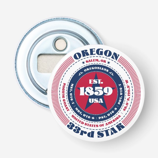 Décapsuleur Cercle d'information de l'État de l'Oregon (Devant)