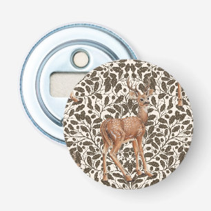 Décapsuleur Cerf sur le motif damassé de chêne décoratif en ma
