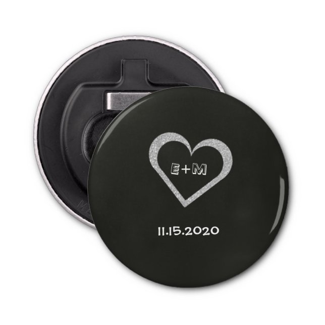 Décapsuleur Chalkboard Coeur Bouteille Ouverture Mariage Favor (Devant)