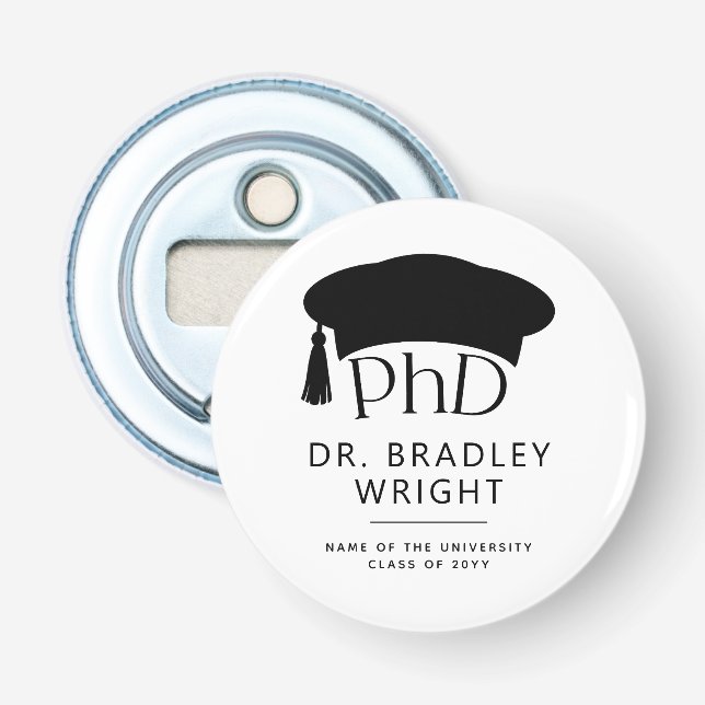 Décapsuleur Chapeau doctoral personnalisé de doctorat pour la  (Devant)