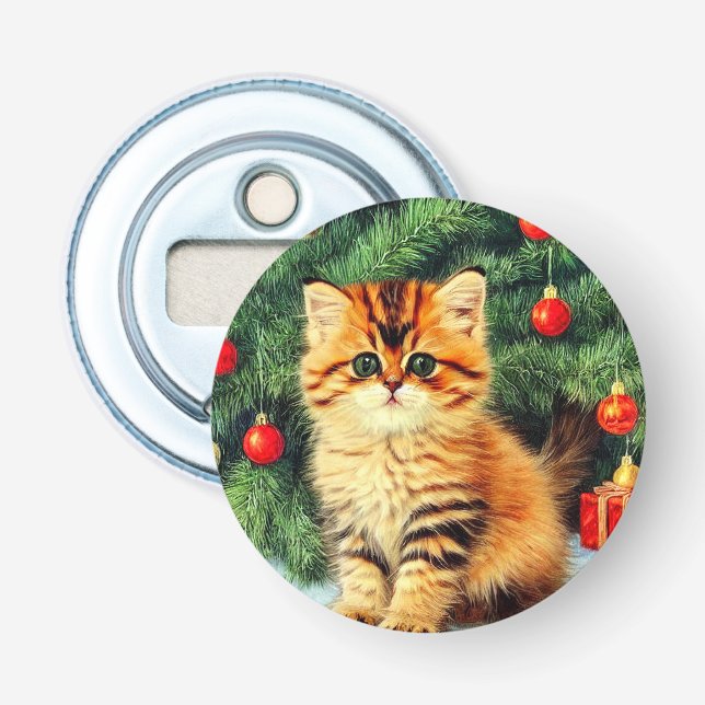 Décapsuleur Chat de Noël Vintage (Devant)