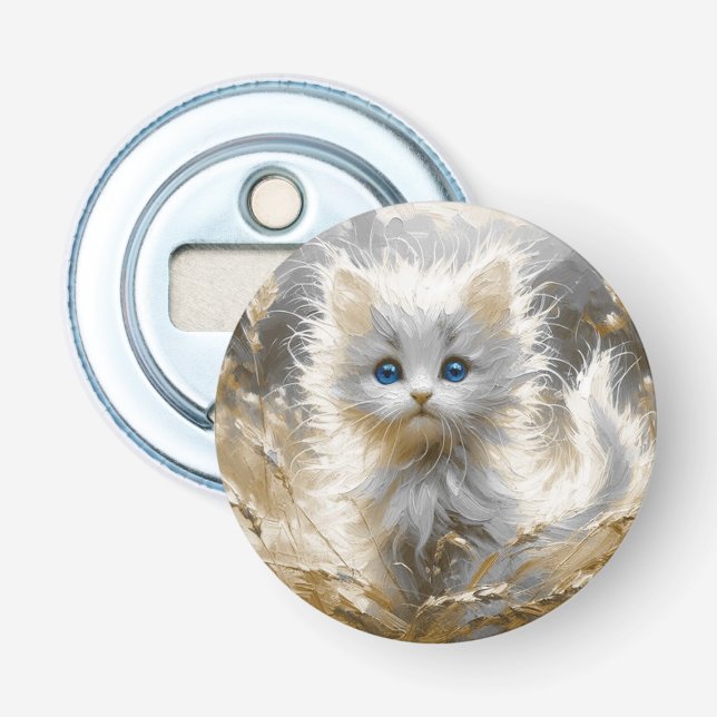 Décapsuleur Chaton blanc précieux (Devant)