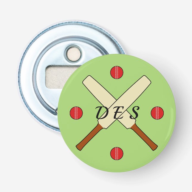 Décapsuleur Chauve-souris croisées de cricket personnalisée ve (Devant)