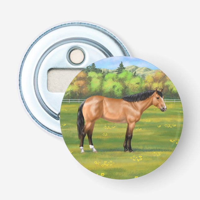 Décapsuleur Cheval du Quartier des Dun Buckskin (Devant)