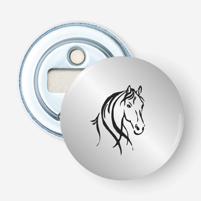 Décapsuleur Cheval tête sur argent (Devant)
