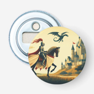 Décapsuleur Chevalier médiéval/wyvern/château fantasy