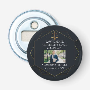 Décapsuleur Chic Black Gold Law School Photo Graduation Party
