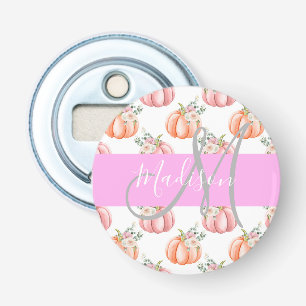 Décapsuleur Chic Fleur Blanche Rose Pêche Citrouille Monogramm