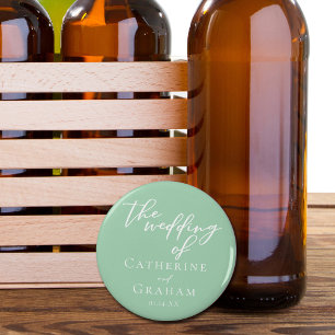 Décapsuleur Chic Mint Vert Blanc Printemps Mariage Personnalis