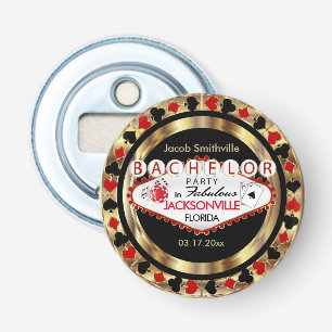 Décapsuleur Chips de poker rouge de la partie de baccalauréat