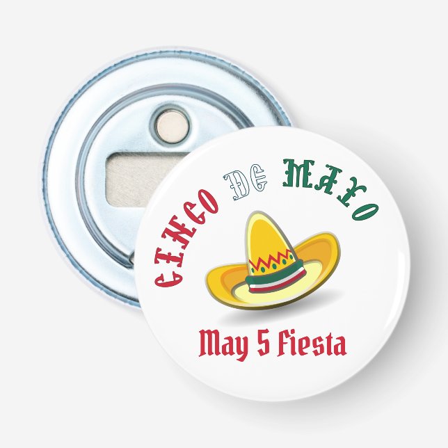 Décapsuleur Cinco de Mayo personnalisable 5 mai Fiesta (Devant)