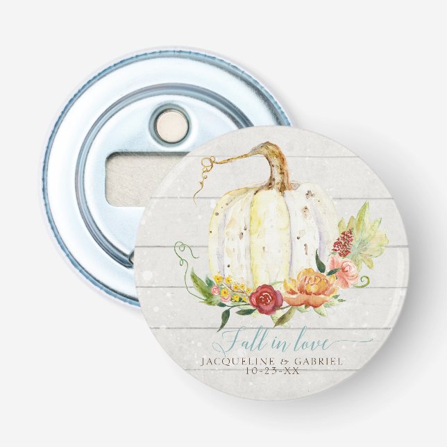 Décapsuleur Citrouille blanc de la floraison rouge Mariage du  (Devant)