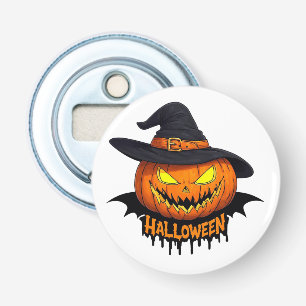 Décapsuleur Citrouille d'Halloween Chapeau de Sorcière Visage