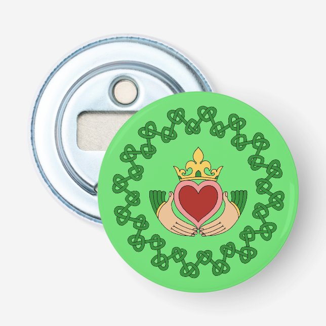 Décapsuleur Claddagh et Green Knotwork (Devant)
