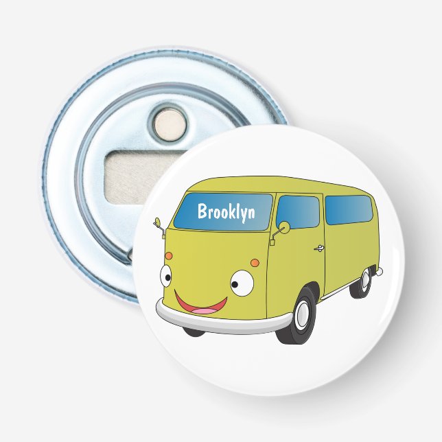 Décapsuleur Classic lime green van cartoon (Devant)