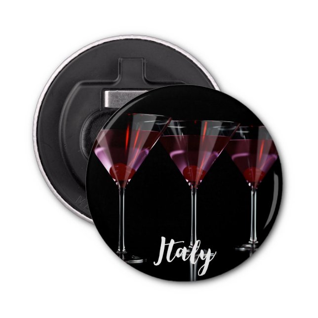 Décapsuleur Cocktails rouges en verre de martini à la cerise (Devant)