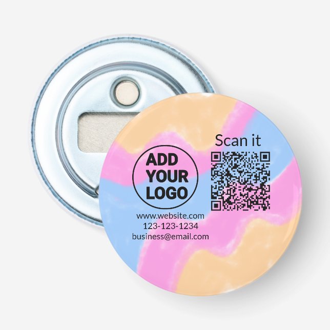Décapsuleur Code QR minimal simple ajouter logo scanner nom du (Devant)
