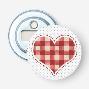 Décapsuleur Coeur rouge mignon et points