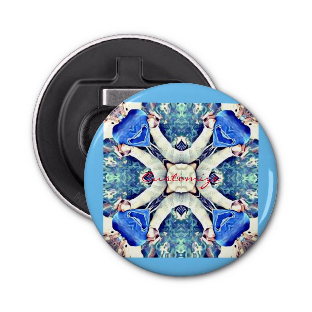 Décapsuleur Coeurs de mandala bleu motif Thunder_Cove (Devant)