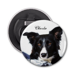 Décapsuleur Collie frontière noire et blanche personnalisée