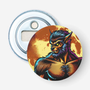 Décapsuleur Comic Book Style Werewolf devant la Pleine lune
