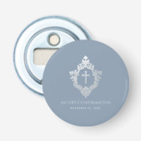 Confirmation Faveurs Garçon Dusty Blue Vintage Cre