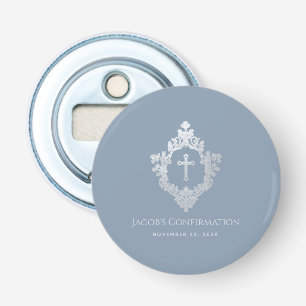 Décapsuleur Confirmation Faveurs Garçon Dusty Blue Vintage Cre