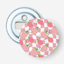 Cool Pink Kitchen Fraises À damiers Design