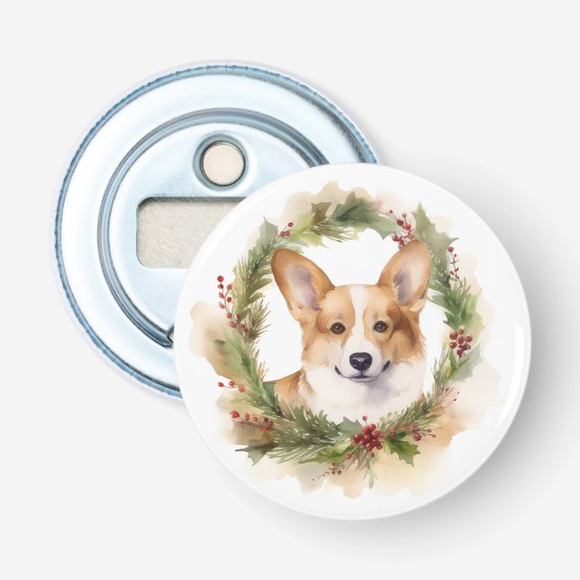 Décapsuleur Corgi Christmas Wreath Festive Pup (Devant)