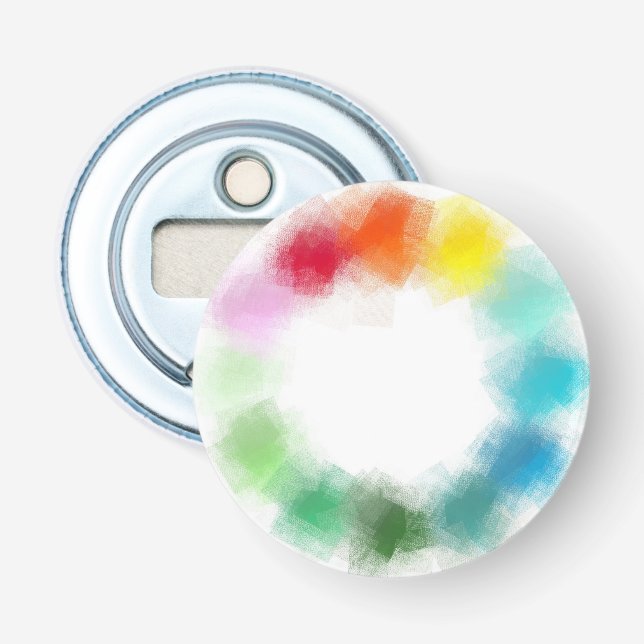 Décapsuleur Couleur moderne Abstrait jaune orange bleu vert (Devant)