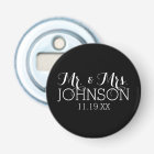 Couleur Solide Noir Mr & Mrs Wedding Favors