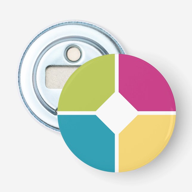 Décapsuleur COULEURS D'ÉTÉ Quadrants Texte facultatif (Devant)