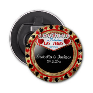Décapsuleur Couple mariage Las Vegas Style - Rouge
