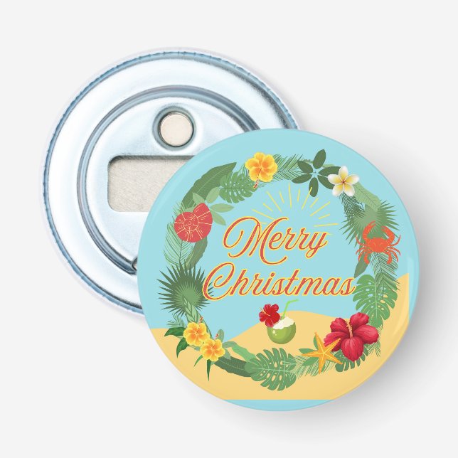 Décapsuleur Courbe de Noël tropicale (Devant)