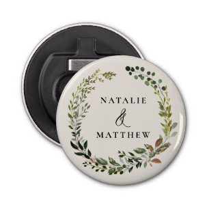 Décapsuleur Couronne feuillage rustique fête de mariage d'hive