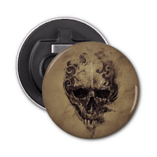 Décapsuleur Crâne de tatouage sur papier Vintage